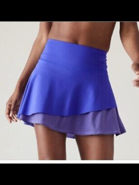 Athleta Ace Mesh Skort Purple Blue Tennis Golf Athletic Skirt Size Large